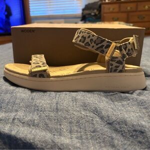 Woden Women's Leopard Print Sandals